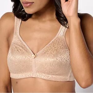 Delta Burke Beige Full Coverage Wireless Everyday Wear Bra 40 C
